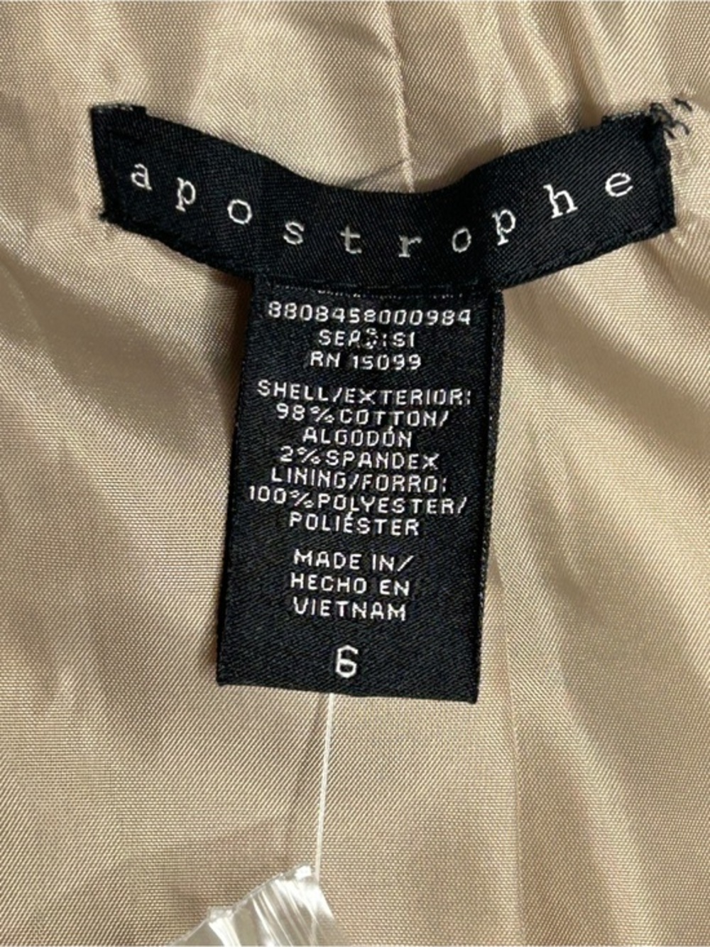 NWT Apostrophe Military Jacket Womens 6 Beige Double Breasted Blazer Utility - Picture 8 of 9